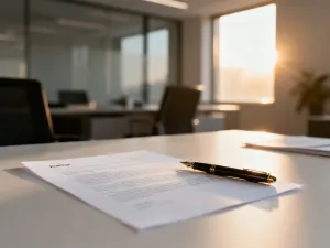 Otwarte kalendarz z zaznaczonymi datami, okulary oraz dokumentacja medyczna na biurku w domowym biurze.