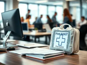 Wniosek o urlop bezpłatny leżący na biurku w profesjonalnym domowym biurze.