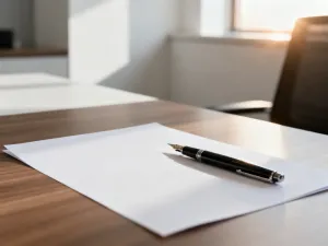 Biurko z kalendarzem i notatnikiem w słonecznym biurze, symbolizujące planowanie urlopu pracownika.